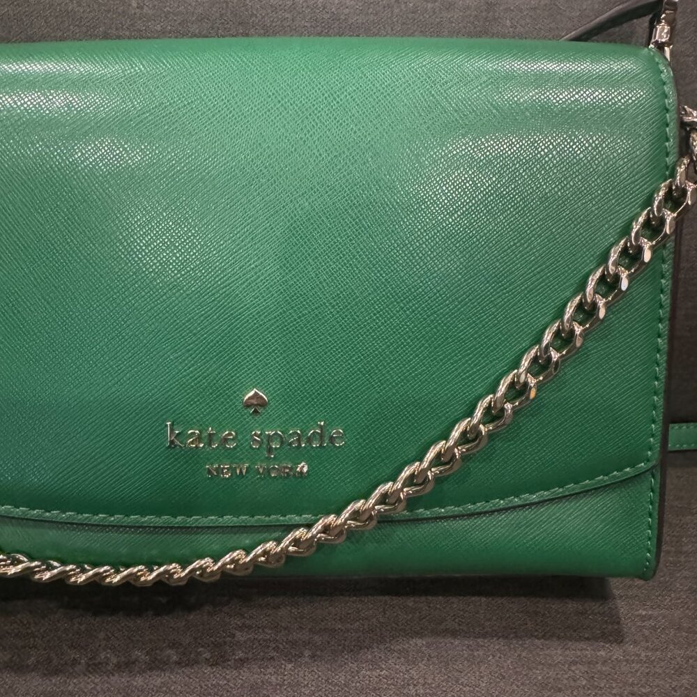 Kate Spade Carson Crossbody Saffiano Leather Green - Picture 5 of 9